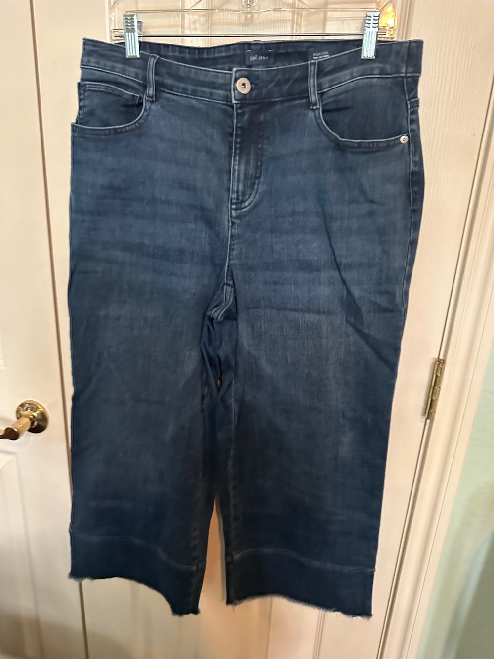 J. Jill Dark Blue Cropped Wide-Leg Jeans